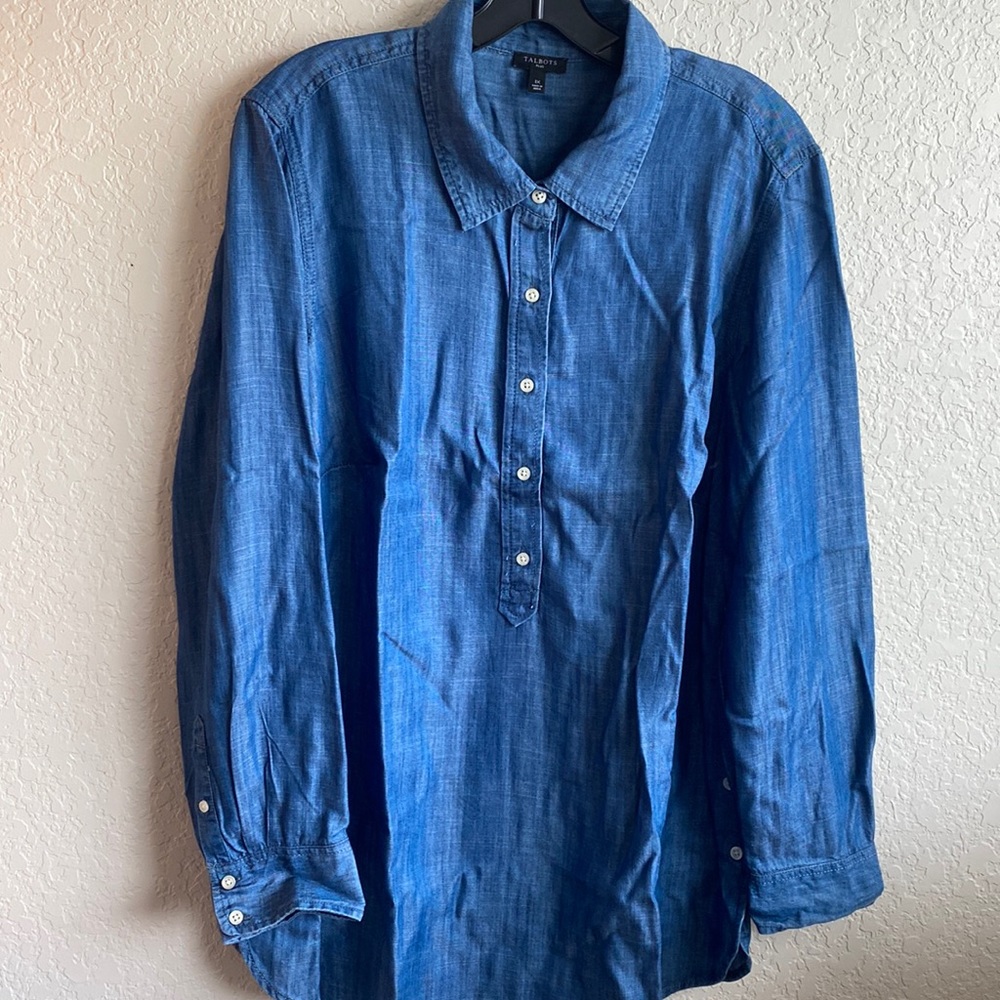 Very good used condition Talbots Denim blouse